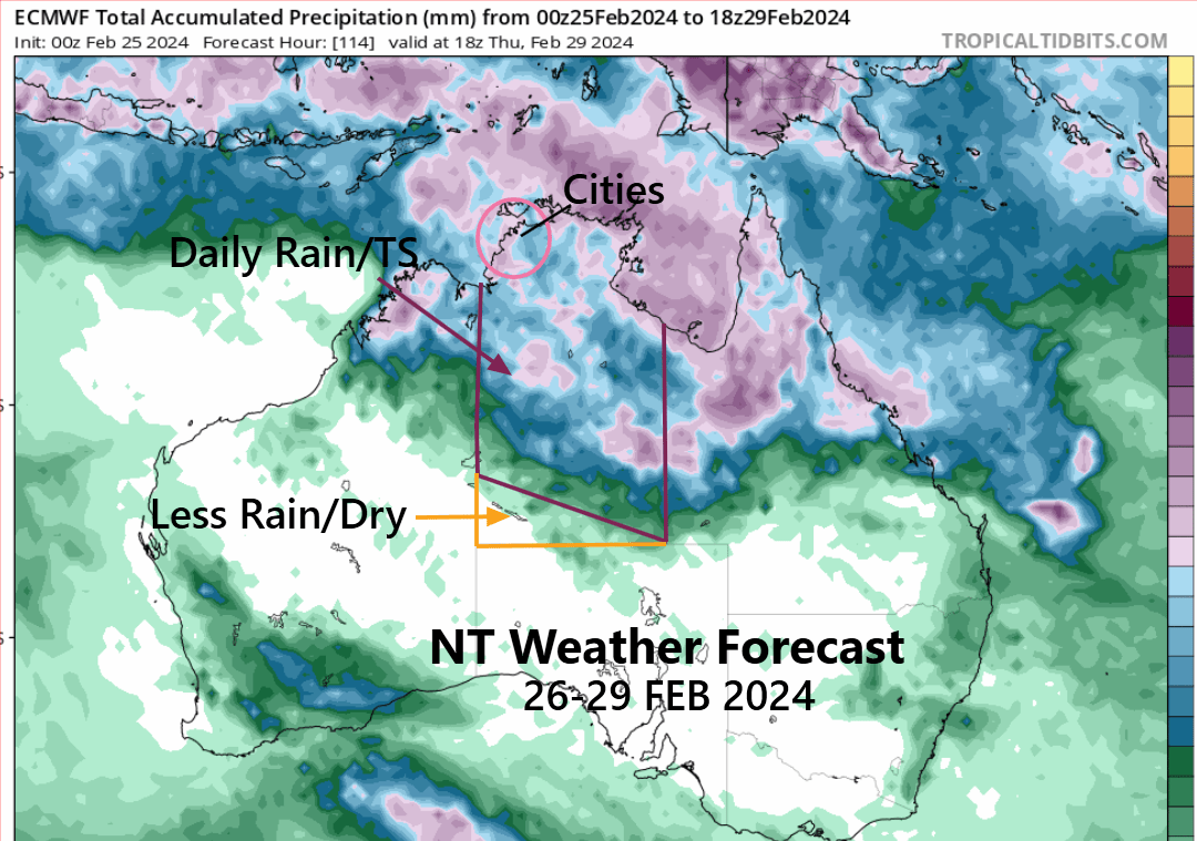 Read more about the article North Western NT Weather  may have Daily Rain Rest of This Month