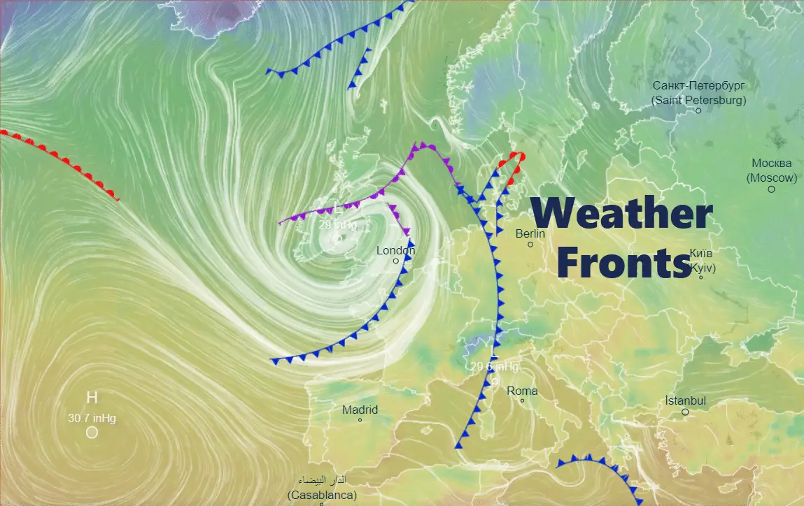 Weather Fronts causing huge convection over UK
