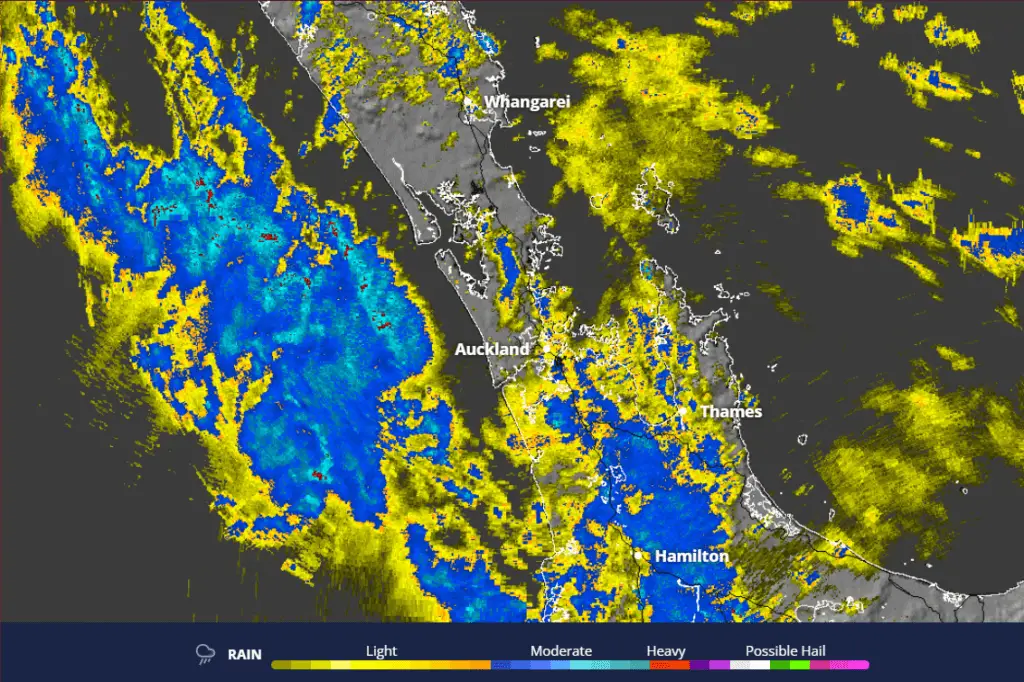 Heavy Rain May affect Auckland Today (Monday) But Clear up Tomorrow