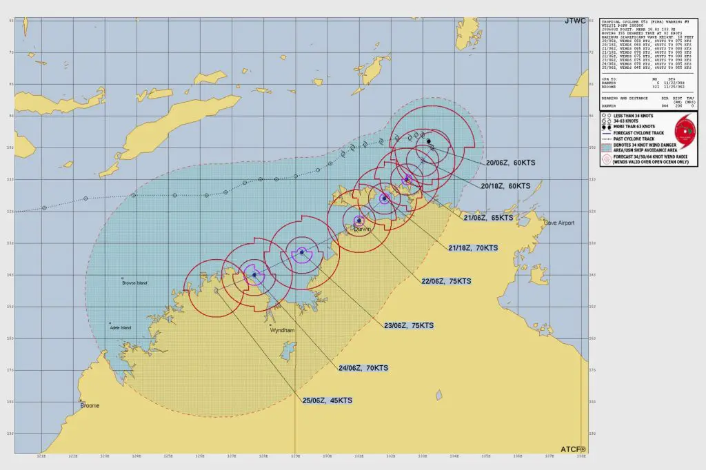 Cyclone Fina Latest Track
